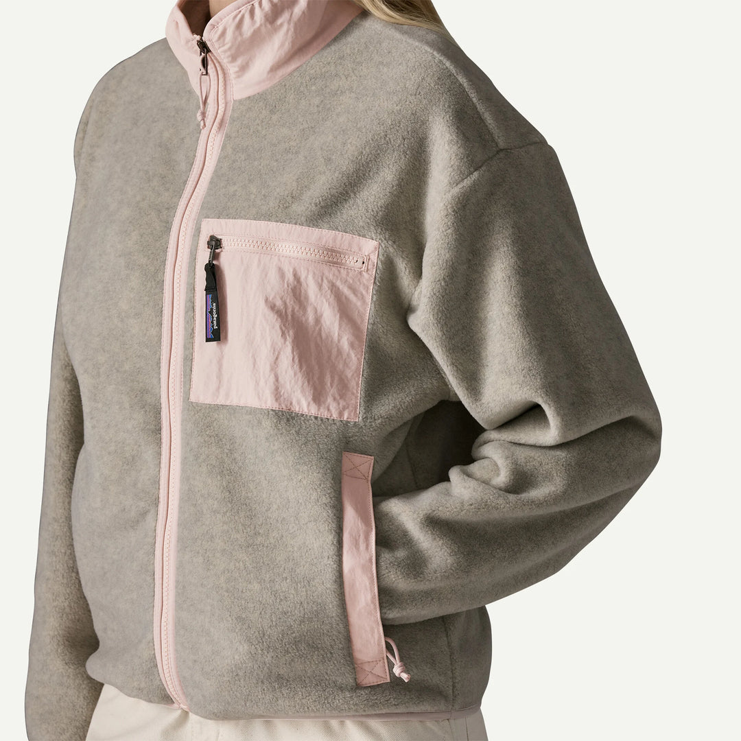Patagonia Women's Synchilla® Fleece Jacket: Oatmeal Heather w/ Pink Frost