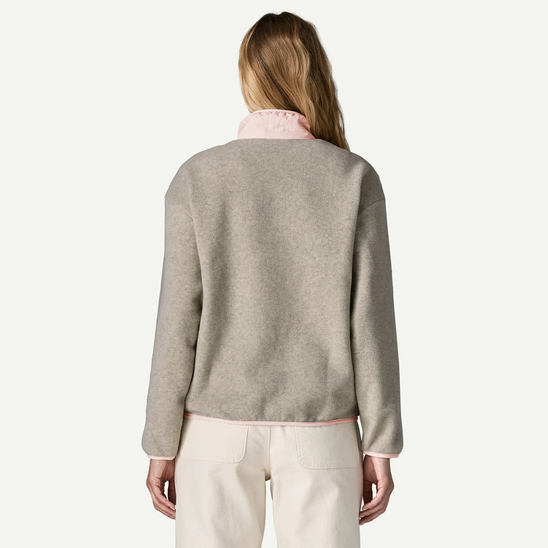Patagonia Women's Synchilla® Fleece Jacket: Oatmeal Heather w/ Pink Frost