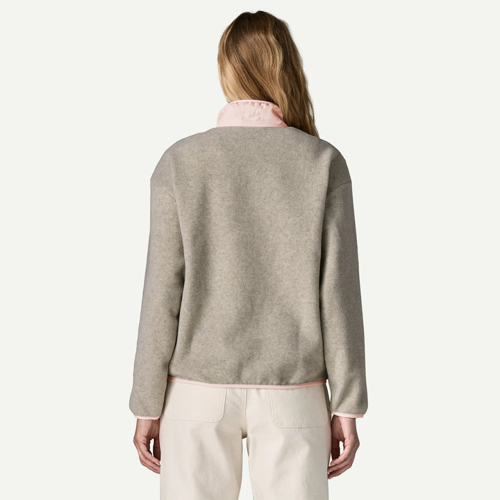 Patagonia Women's Synchilla® Fleece Jacket: Oatmeal Heather w/ Pink Frost
