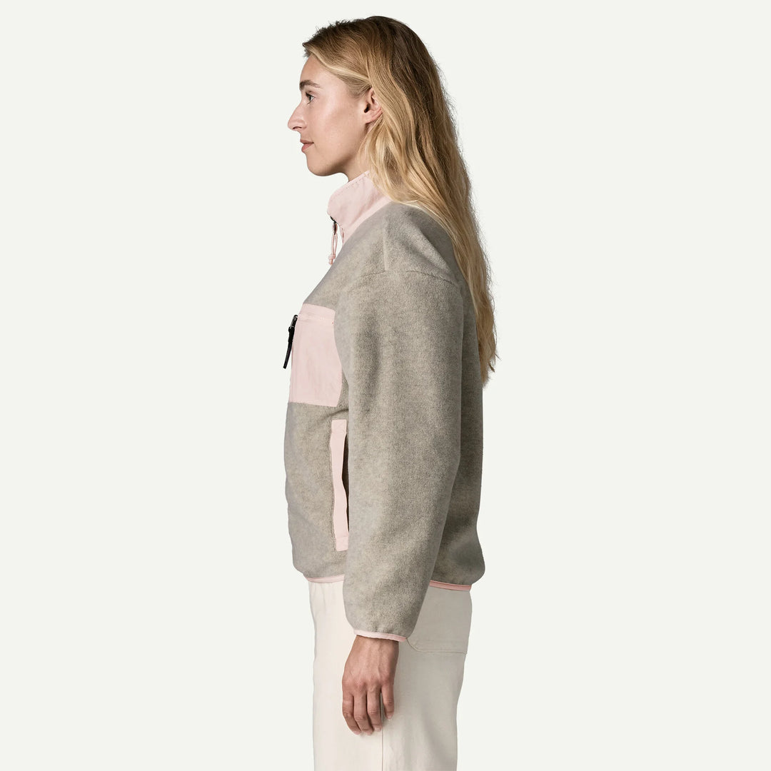 Patagonia Women's Synchilla® Fleece Jacket: Oatmeal Heather w/ Pink Frost