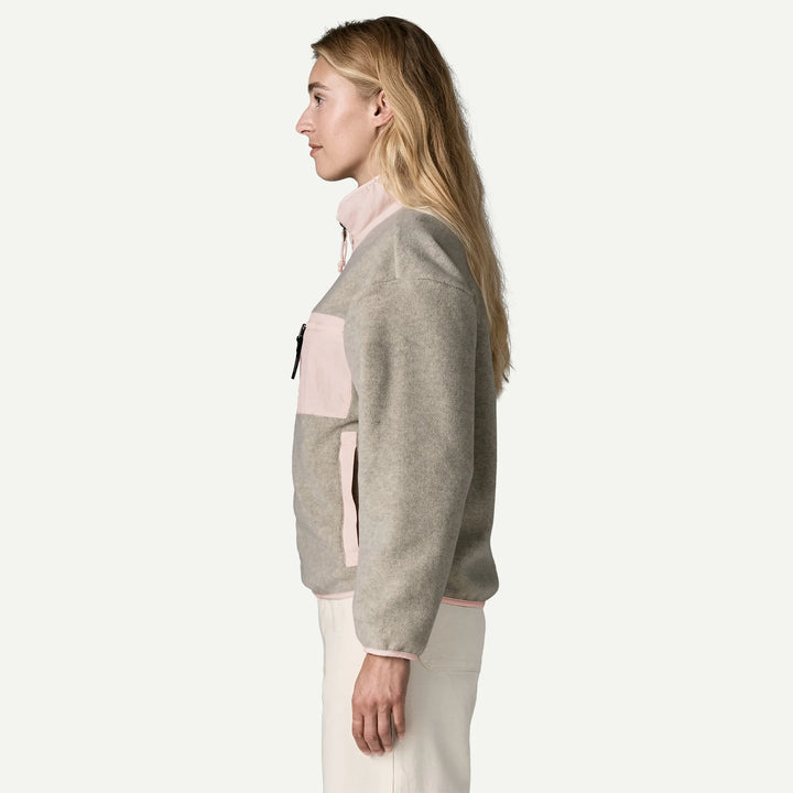 Patagonia Women's Synchilla® Fleece Jacket: Oatmeal Heather w/ Pink Frost