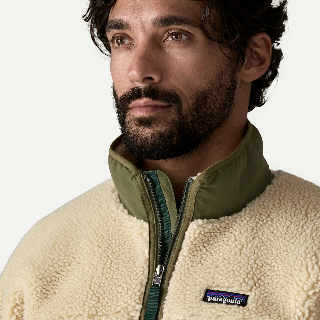 Patagonia Men's Classic Retro-X® Fleece Jacket: Dark Natural w/ Basin Green