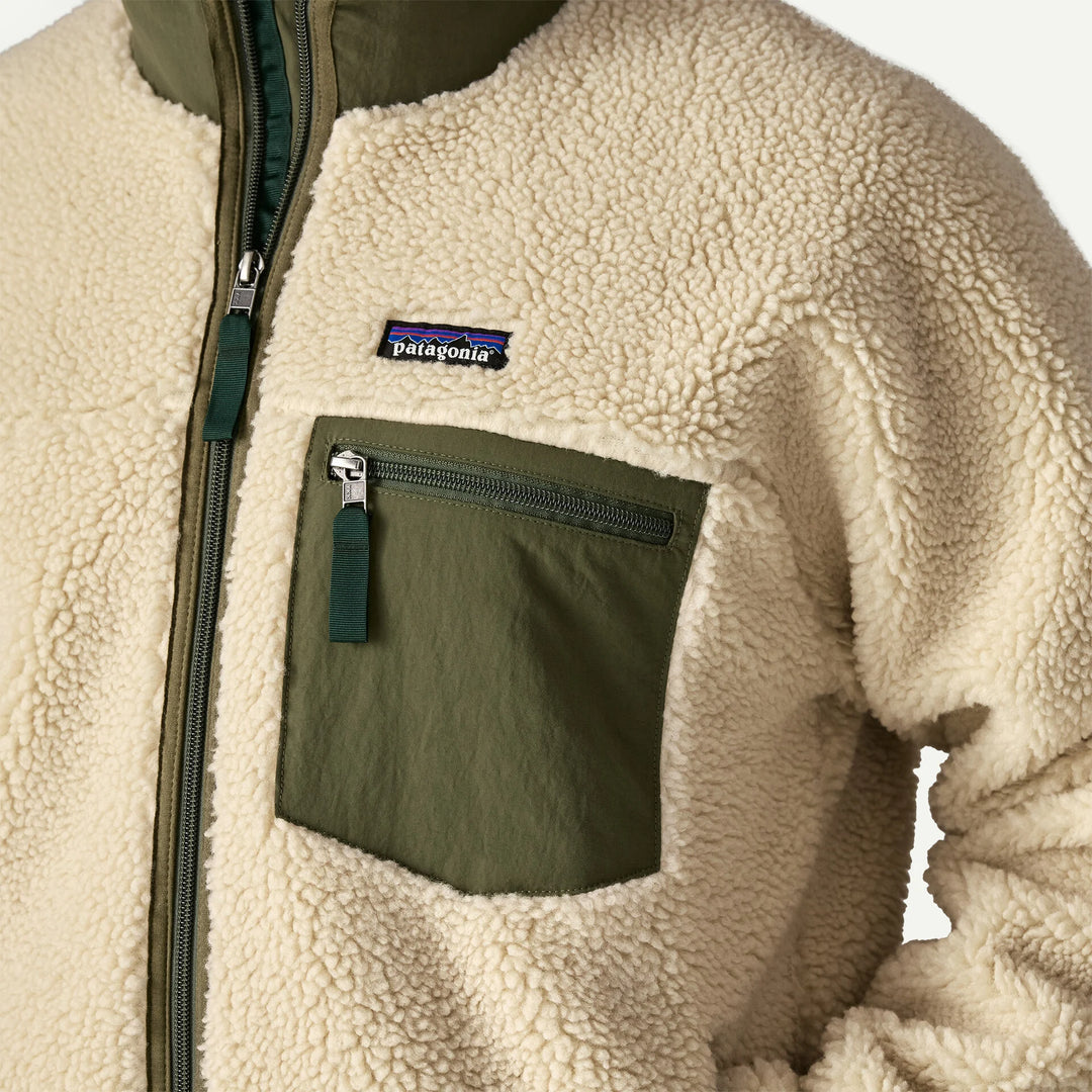Patagonia Men's Classic Retro-X® Fleece Jacket: Dark Natural w/ Basin Green