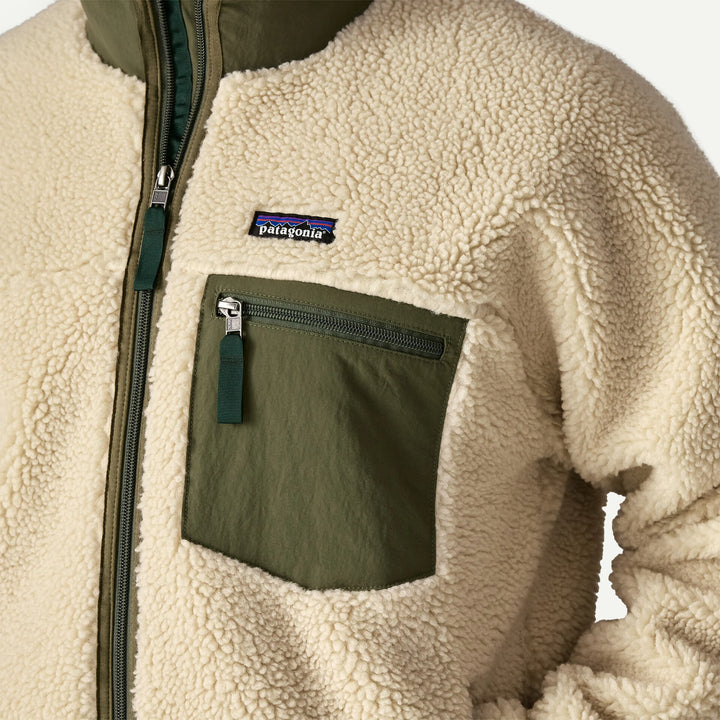 Patagonia Men's Classic Retro-X® Fleece Jacket: Dark Natural w/ Basin Green