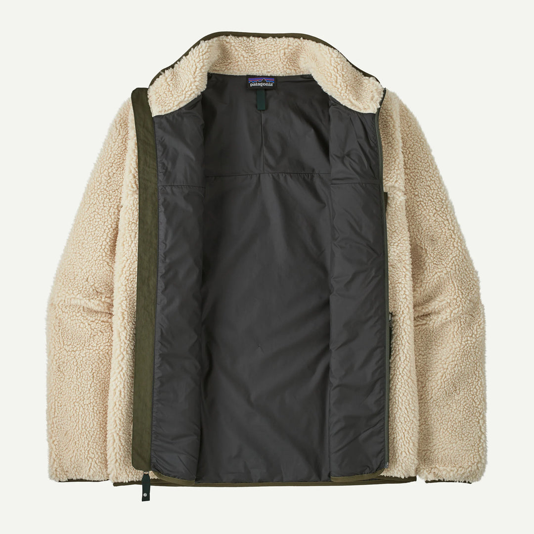 Patagonia Men's Classic Retro-X® Fleece Jacket: Dark Natural w/ Basin Green