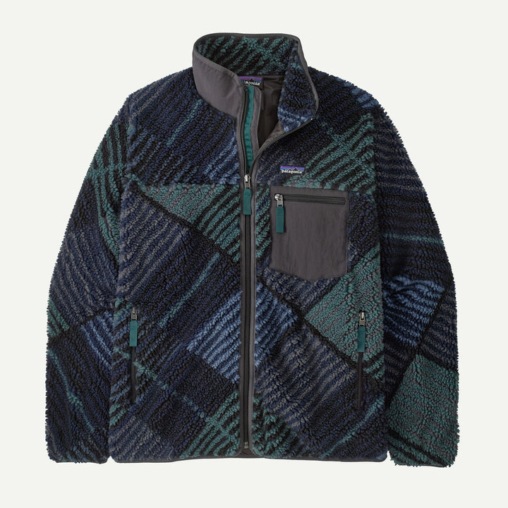 Patagonia Men's Classic Retro-X® Fleece Jacket: Rainfall Quilt - Ink Black