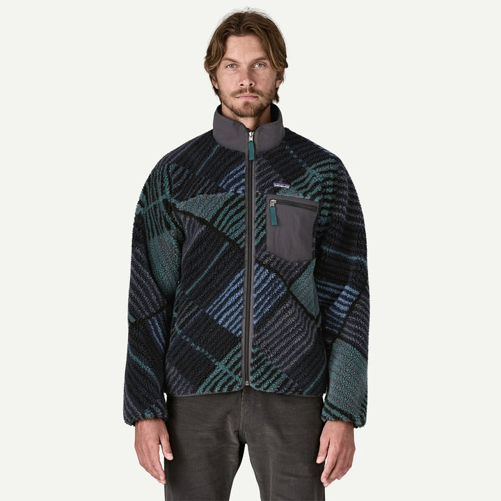 Patagonia Men's Classic Retro-X® Fleece Jacket: Rainfall Quilt - Ink Black