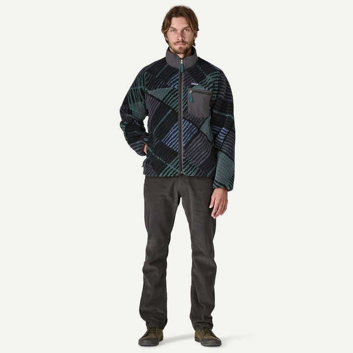 Patagonia Men's Classic Retro-X® Fleece Jacket: Rainfall Quilt - Ink Black