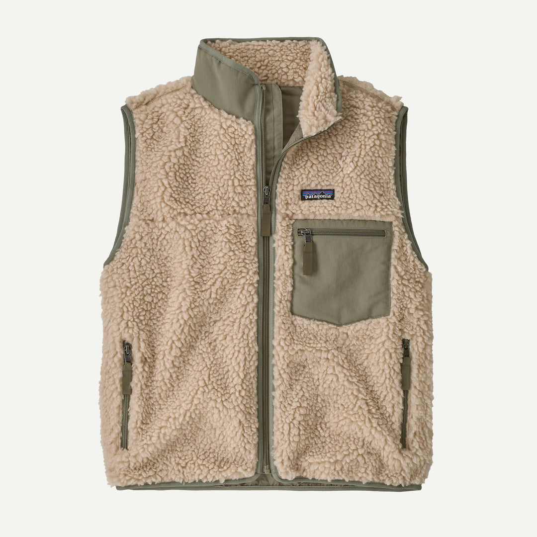 Patagonia Women's Classic Retro-X® Fleece Vest: Dark Natural w/ River Rock Green