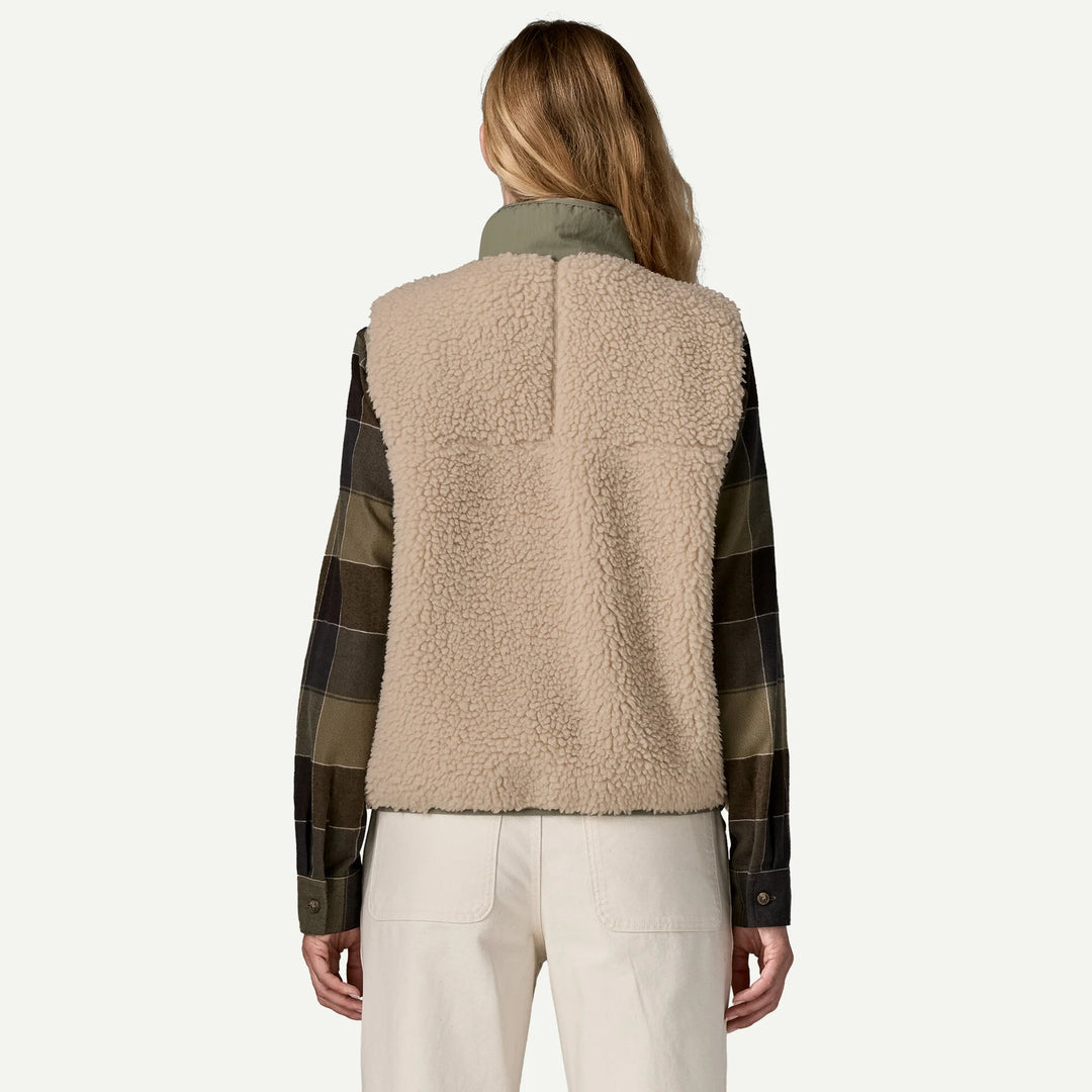 Patagonia Women's Classic Retro-X® Fleece Vest: Dark Natural w/ River Rock Green