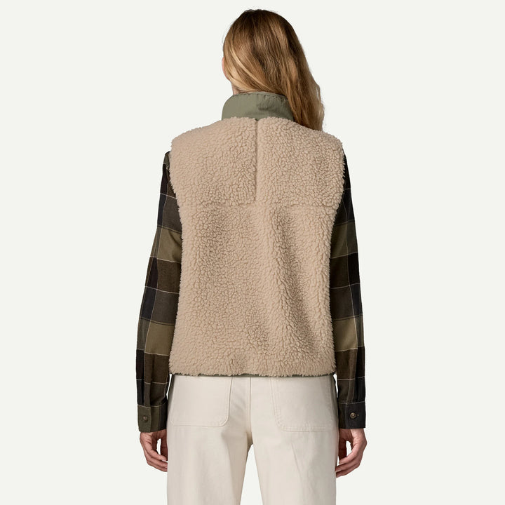 Patagonia Women's Classic Retro-X® Fleece Vest: Dark Natural w/ River Rock Green