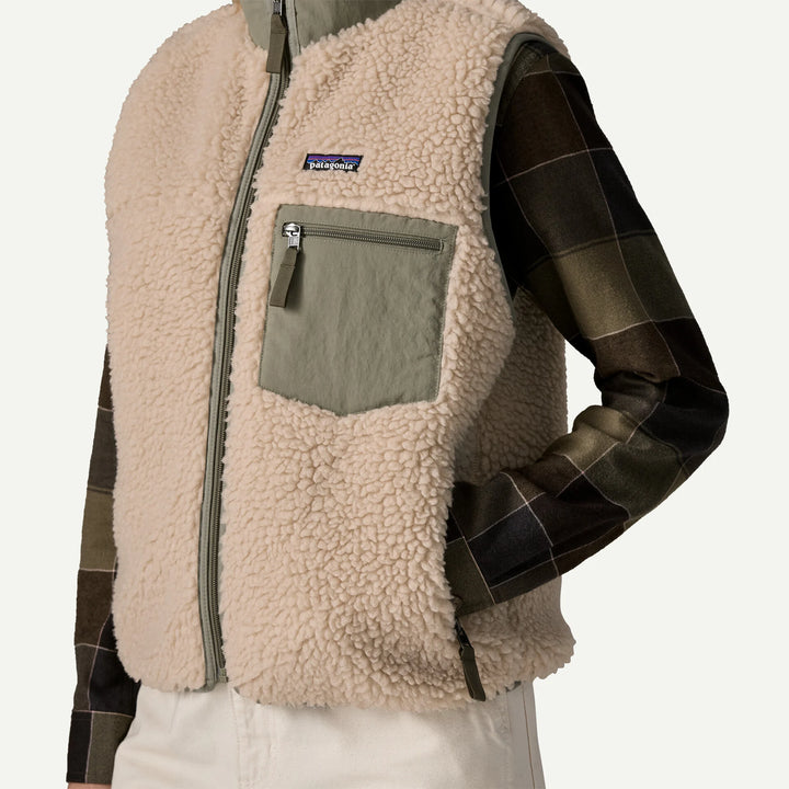 Patagonia Women's Classic Retro-X® Fleece Vest: Dark Natural w/ River Rock Green