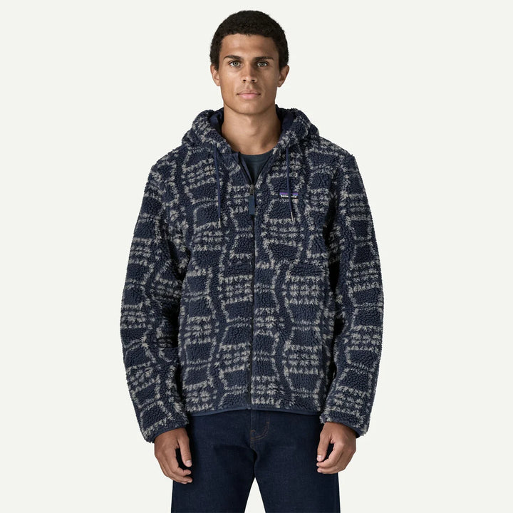 Patagonia Men's Retro-X® Fleece Hoody Jacket: Snowshoe Hare - New Navy