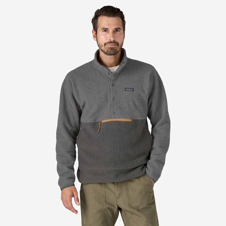 Patagonia Men's Retro Pile Half-Snap Fleece Pullover: Forge Grey
