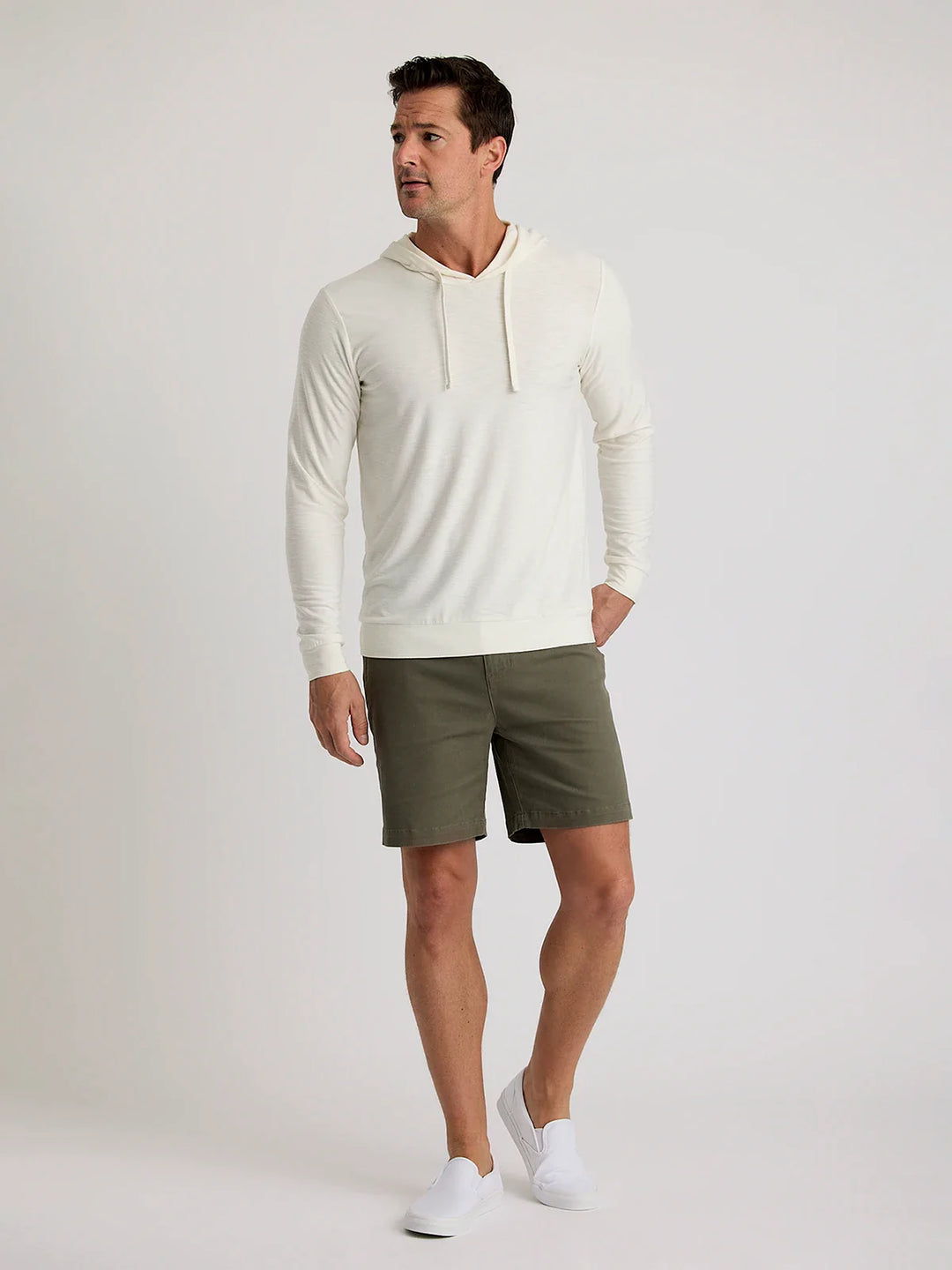 Free Fly Men's Bamboo Slub Hoodie II: Sea Salt