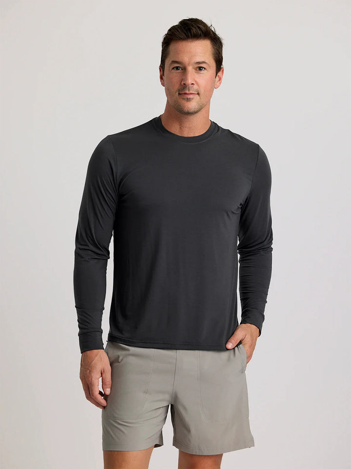 Free Fly Men's Elevate Lightweight Long Sleeve: Black Sand