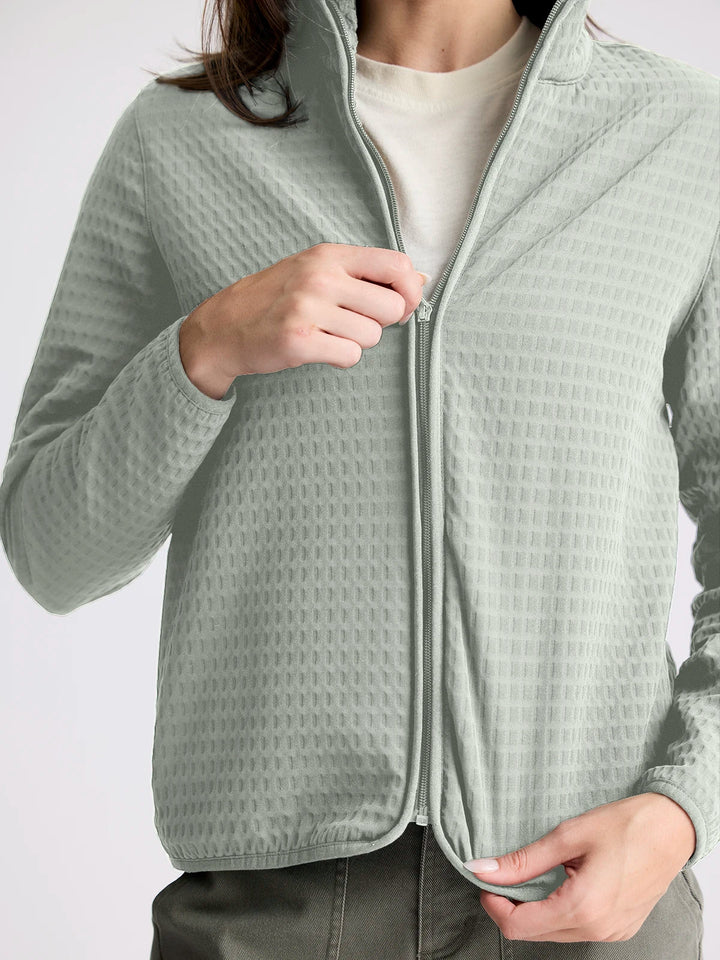 Free Fly Women's Gridback Fleece Jacket: Desert Sage