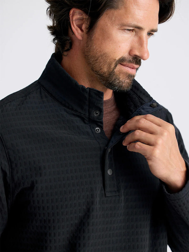 Free Fly Men's Gridback Fleece Snap Pullover: Black