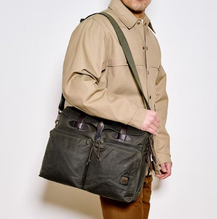 Filson 24 Hour Tin Cloth Briefcase: Otter Green