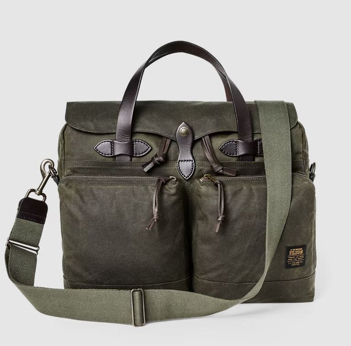 Filson 24 Hour Tin Cloth Briefcase: Otter Green