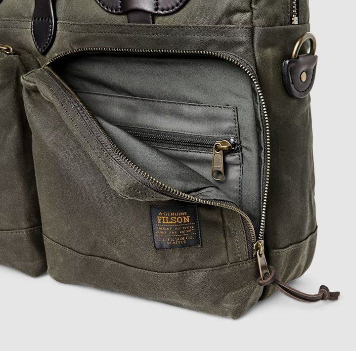 Filson 24 Hour Tin Cloth Briefcase: Otter Green