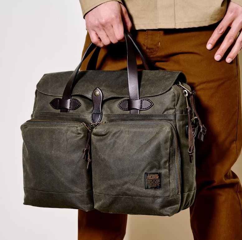 Filson 24 Hour Tin Cloth Briefcase: Otter Green