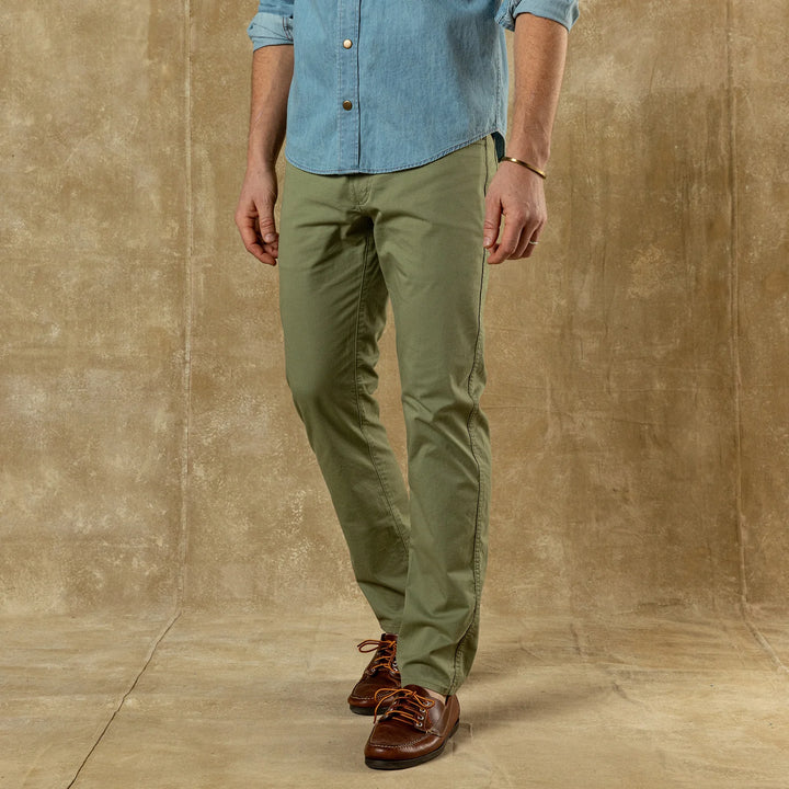 Duck Head Shoreline Five-Pocket: Oil Green