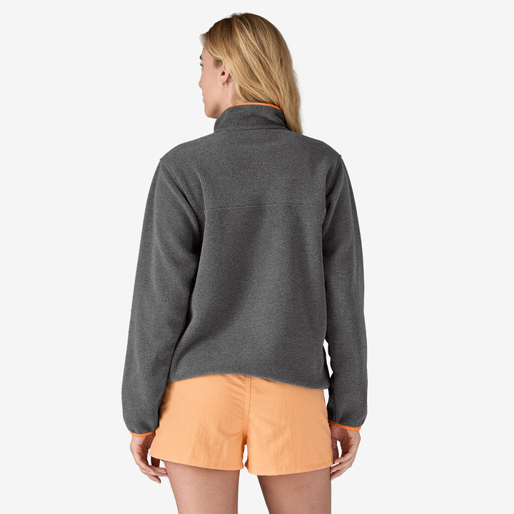 Patagonia Women's Lightweight Synchilla® Snap-T® Fleece Pullover: Nickel w/ Vivid Apricot