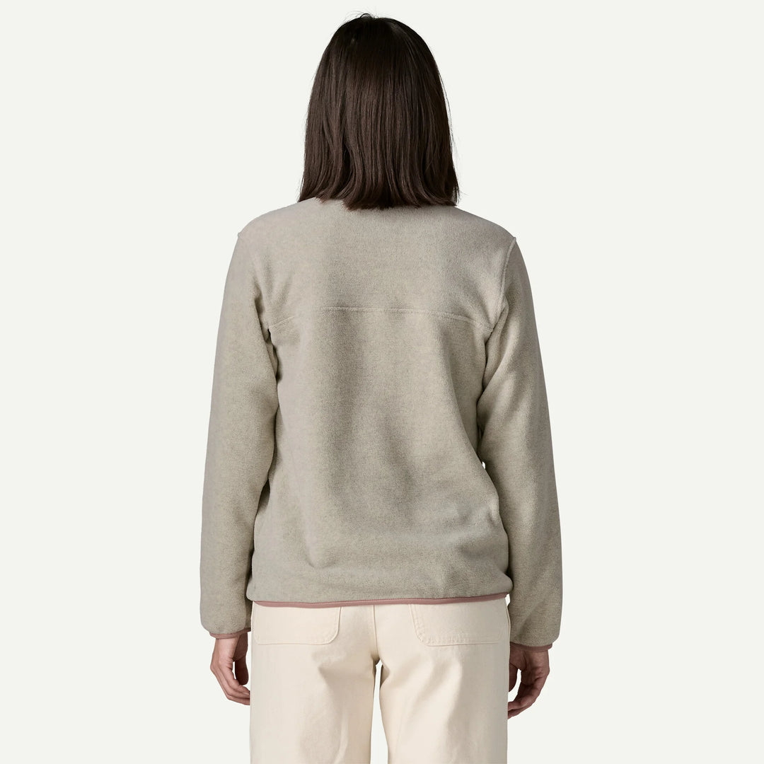 Patagonia Women's Lightweight Synchilla® Snap-T® Fleece Pullover: Oatmeal Heather w/ Moonrise Taupe