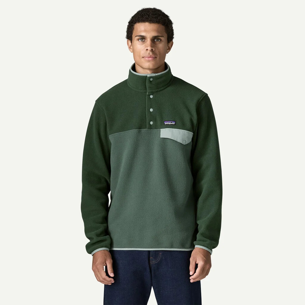 Patagonia Men's Lightweight Synchilla® Snap-T® Fleece Pullover: Canopy Green