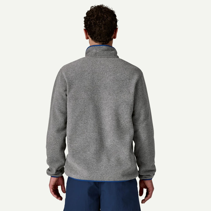 Patagonia Men's Lightweight Synchilla® Snap-T® Fleece Pullover: Nickel w/ Clement Blue