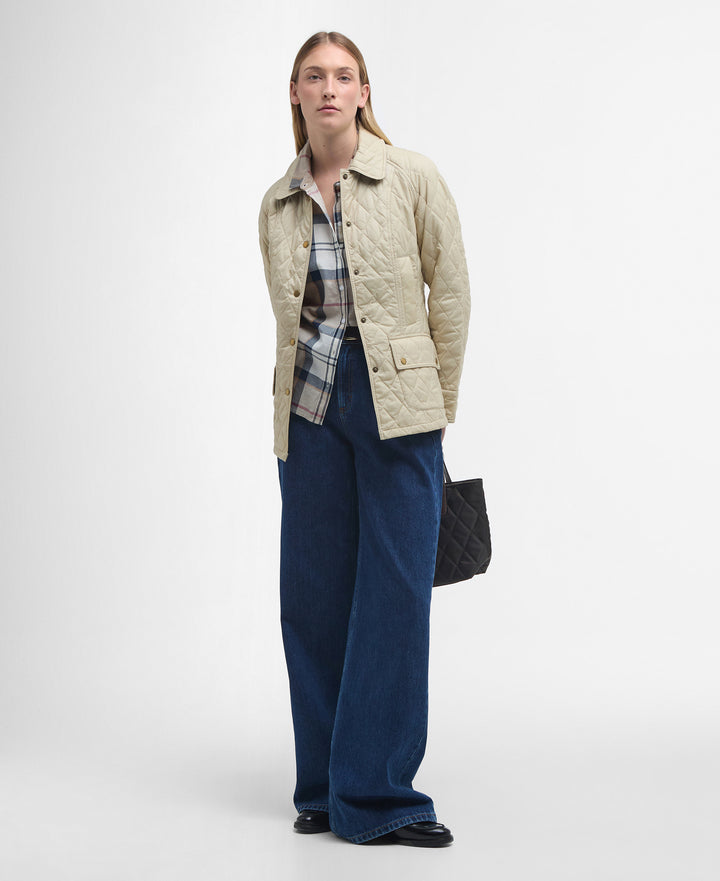 Barbour Summer Beadnell Quilted Jacket: Pearl