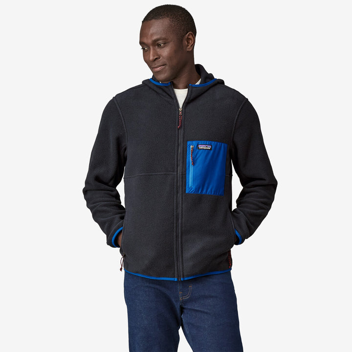 Patagonia Men's Microdini Fleece Hoody: Pitch Blue w/ Endless Blue