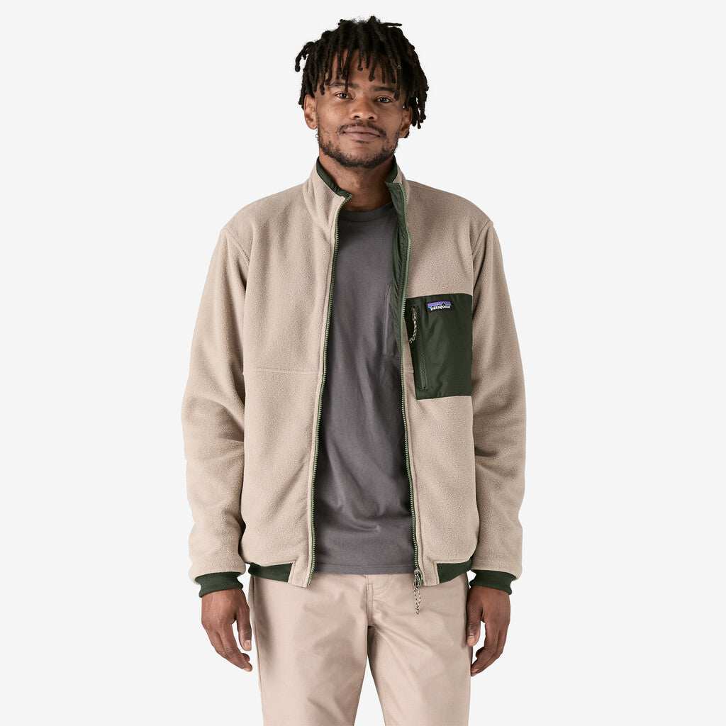 Patagonia Men's Reversible Shelled Microdini Fleece Jacket: Torrey Pine Green