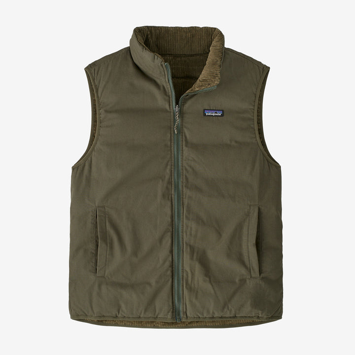 Patagonia Reversible Cotton Down Vest: Basin Green