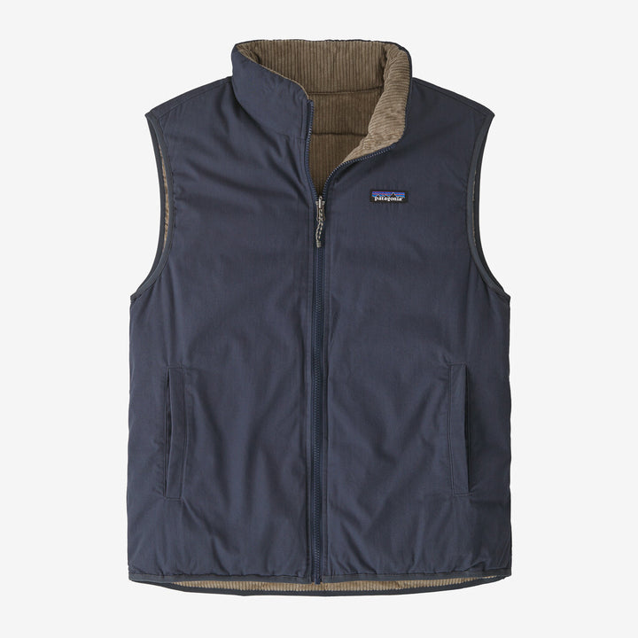 Patagonia Reversible Cotton Down Vest: Smolder Blue