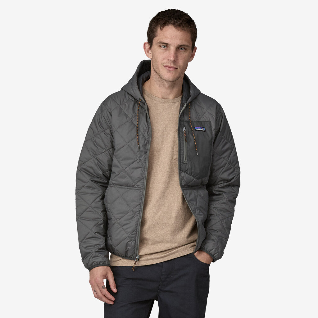 Patagonia Men's Diamond Quilted Bomber Hoody: Noble Grey