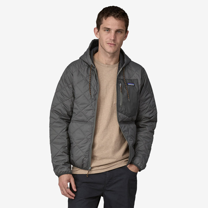 Patagonia Men's Diamond Quilted Bomber Hoody: Noble Grey