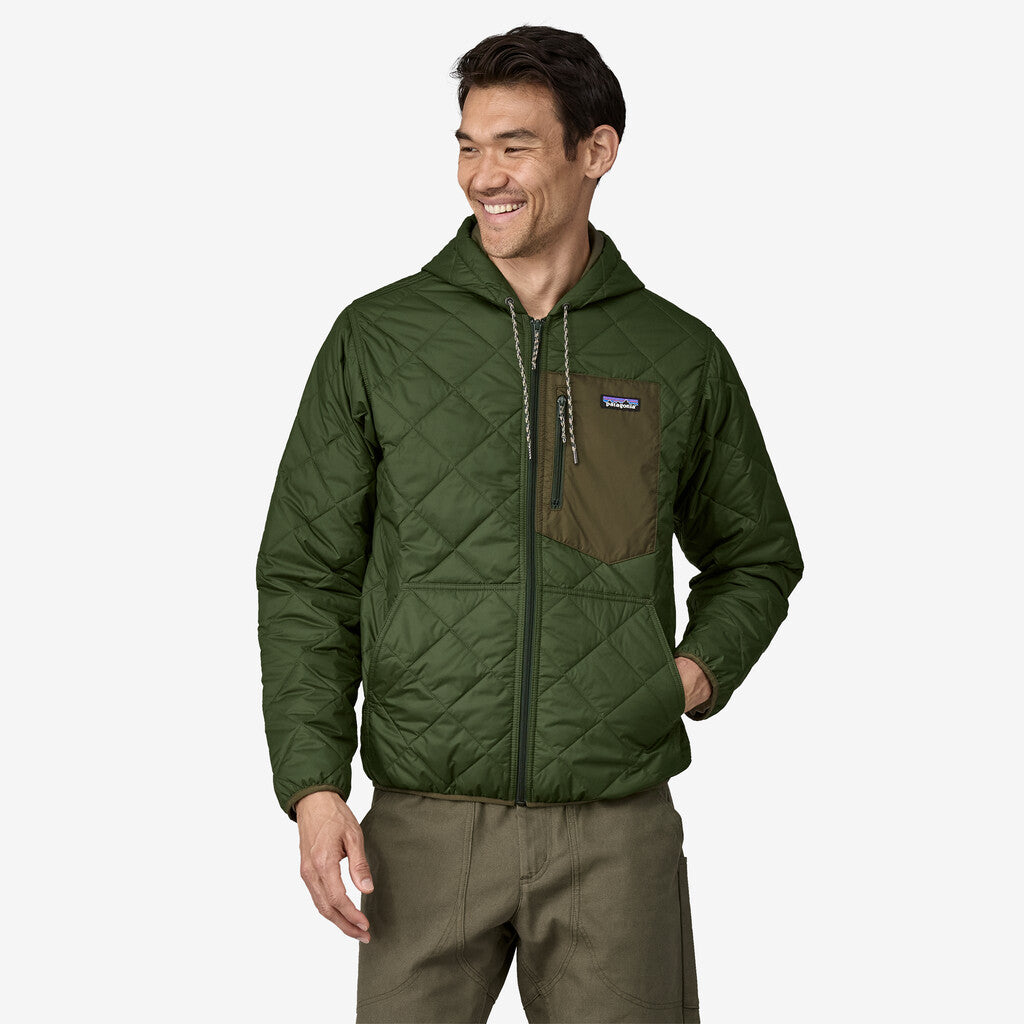 Patagonia Men's Diamond Quilted Bomber Hoody: Torrey Pine Green