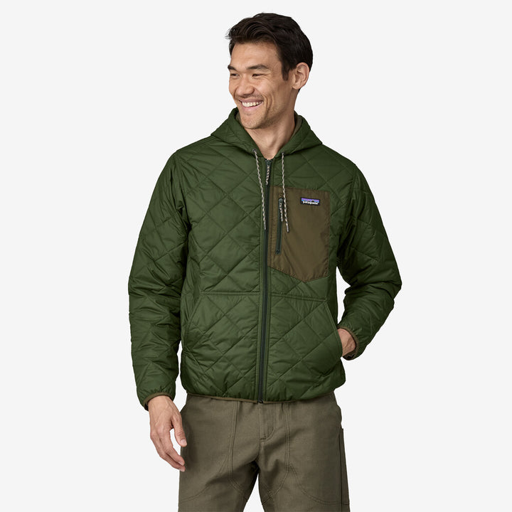 Patagonia Men's Diamond Quilted Bomber Hoody: Torrey Pine Green