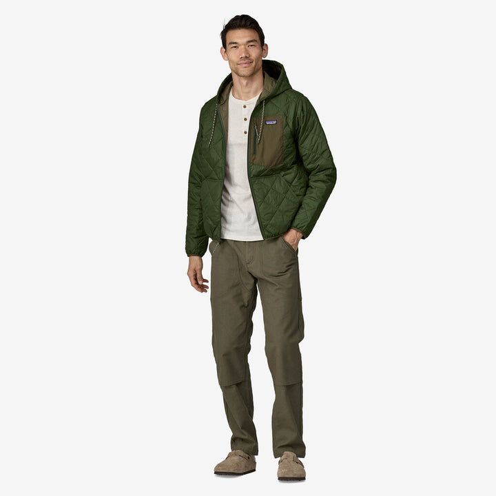 Patagonia Men's Diamond Quilted Bomber Hoody: Torrey Pine Green
