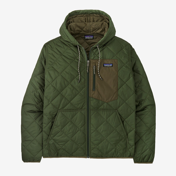 Patagonia Men's Diamond Quilted Bomber Hoody: Torrey Pine Green