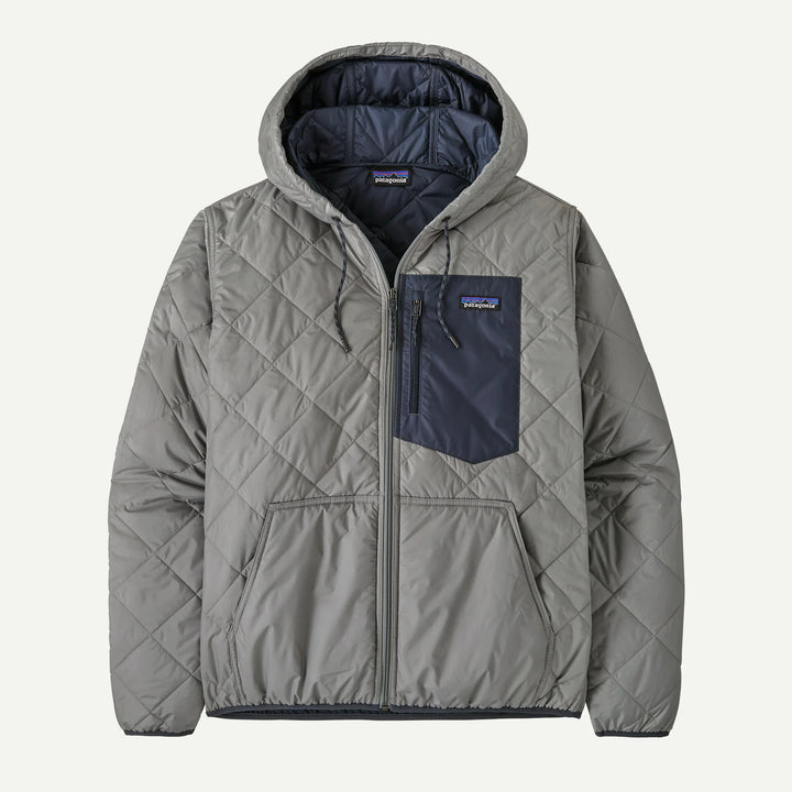 Patagonia Men's Diamond Quilted Bomber Hoody: Forever Grey