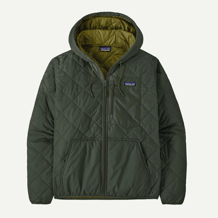 Patagonia Men's Diamond Quilted Bomber Hoody: Old Growth Green