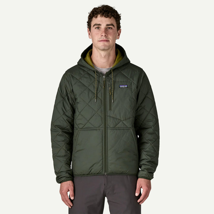 Patagonia Men's Diamond Quilted Bomber Hoody: Old Growth Green