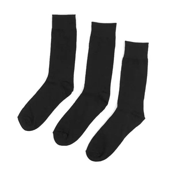 Parquet 3-Pack Solid Black Dress Socks