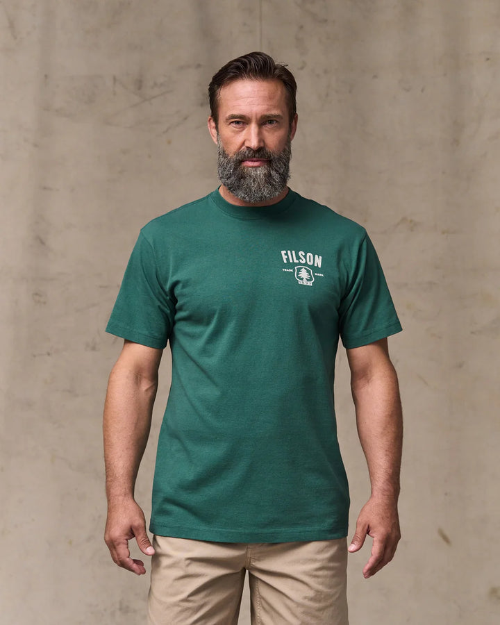 Filson Short Sleeve Forestry Graphic T-Shirt: Mallard Green