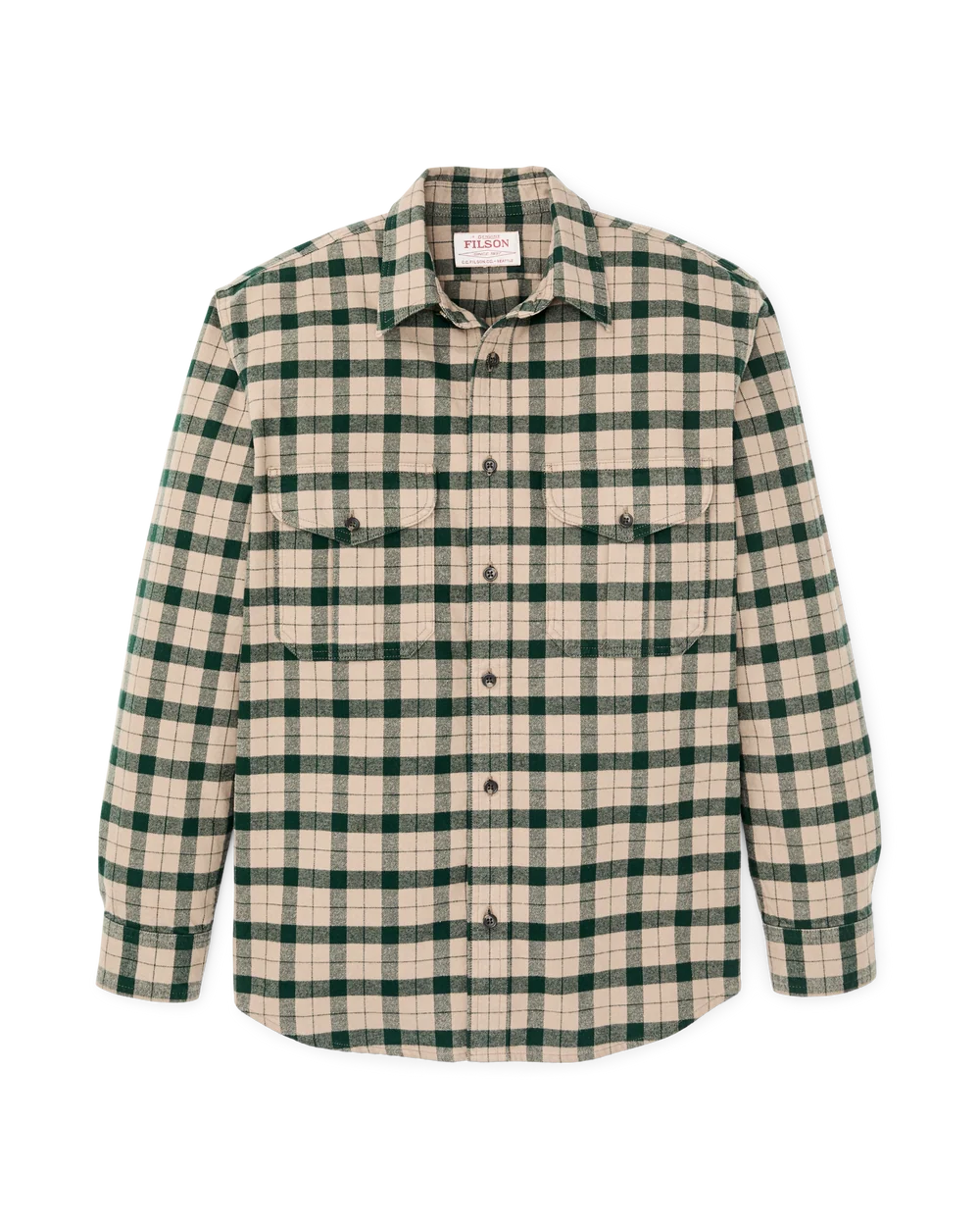 Filson Alaskan Guide Shirt: Oatmeal/Pine Plaid