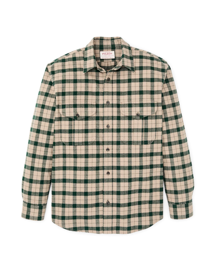 Filson Alaskan Guide Shirt: Oatmeal/Pine Plaid