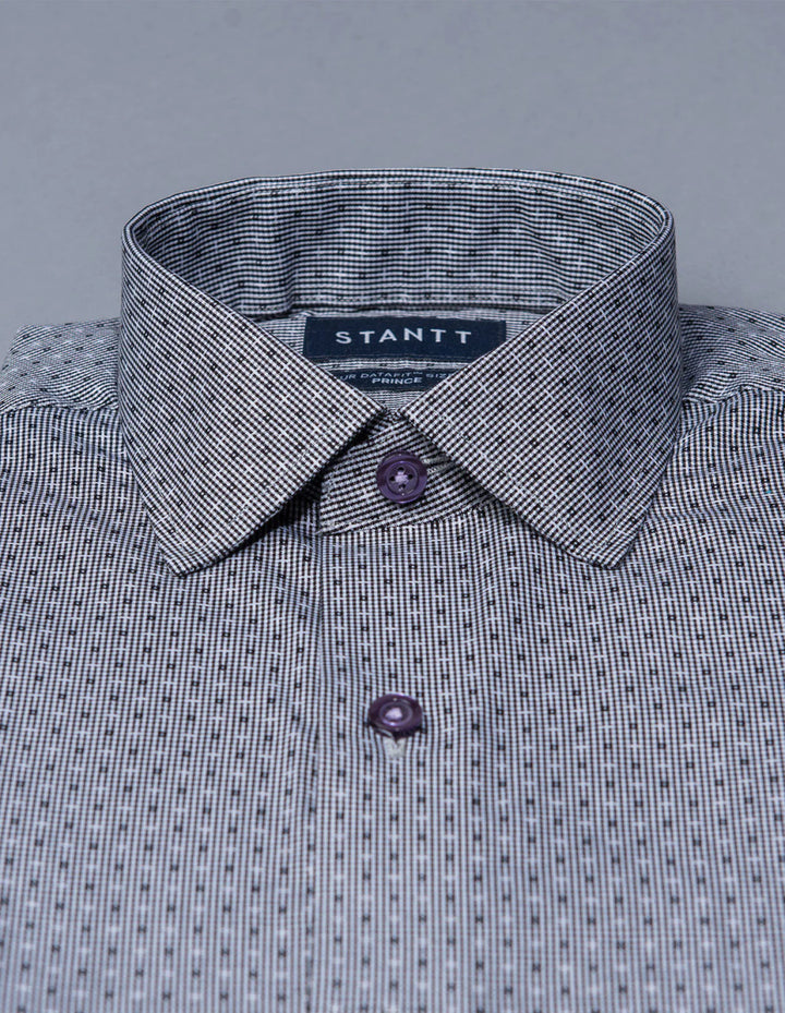 Craig Reagin Black Cross Dot Dobby Check
